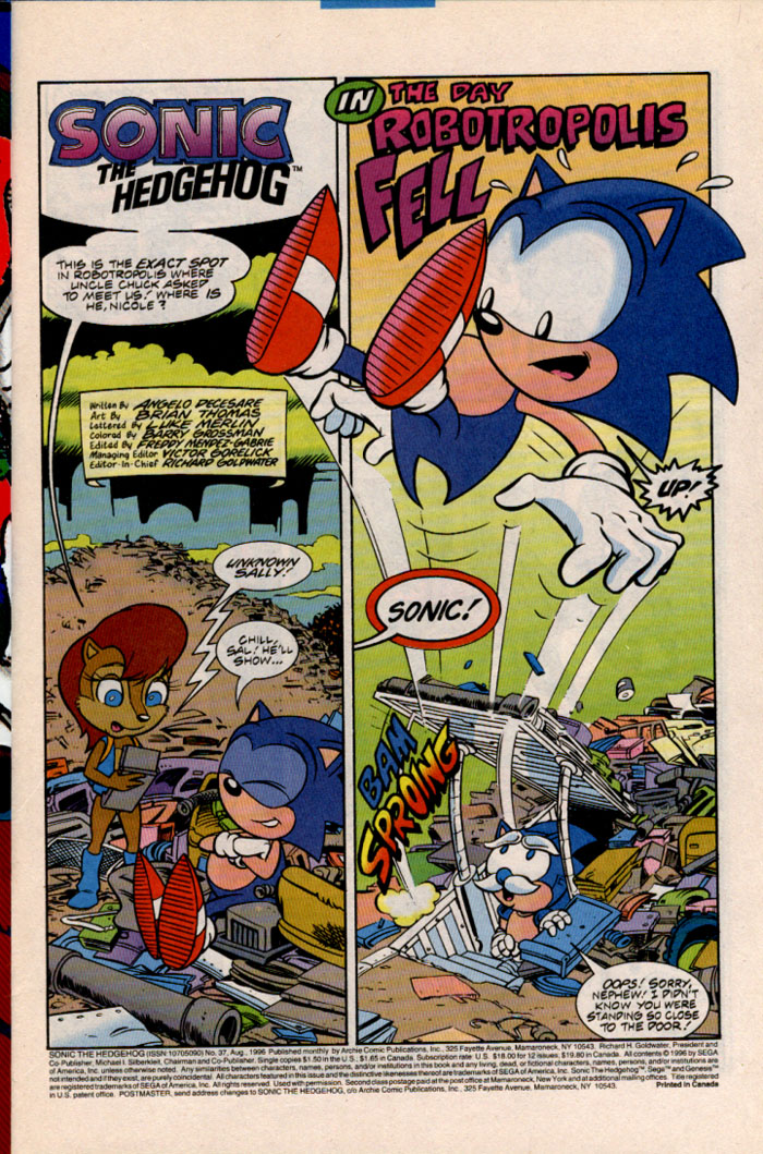 Sonic - Archie Adventure Series August 1996 Page 1